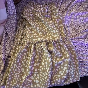 Amazon Tan and White Patterned Mini Skirt